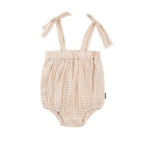 Load image into Gallery viewer, Pale Beige Check Romper
