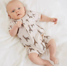 Load image into Gallery viewer, Giraffe Print Short Sleeve Onesie
