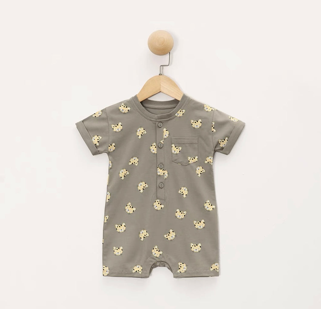 Tiger Print Short Sleeve Onesie