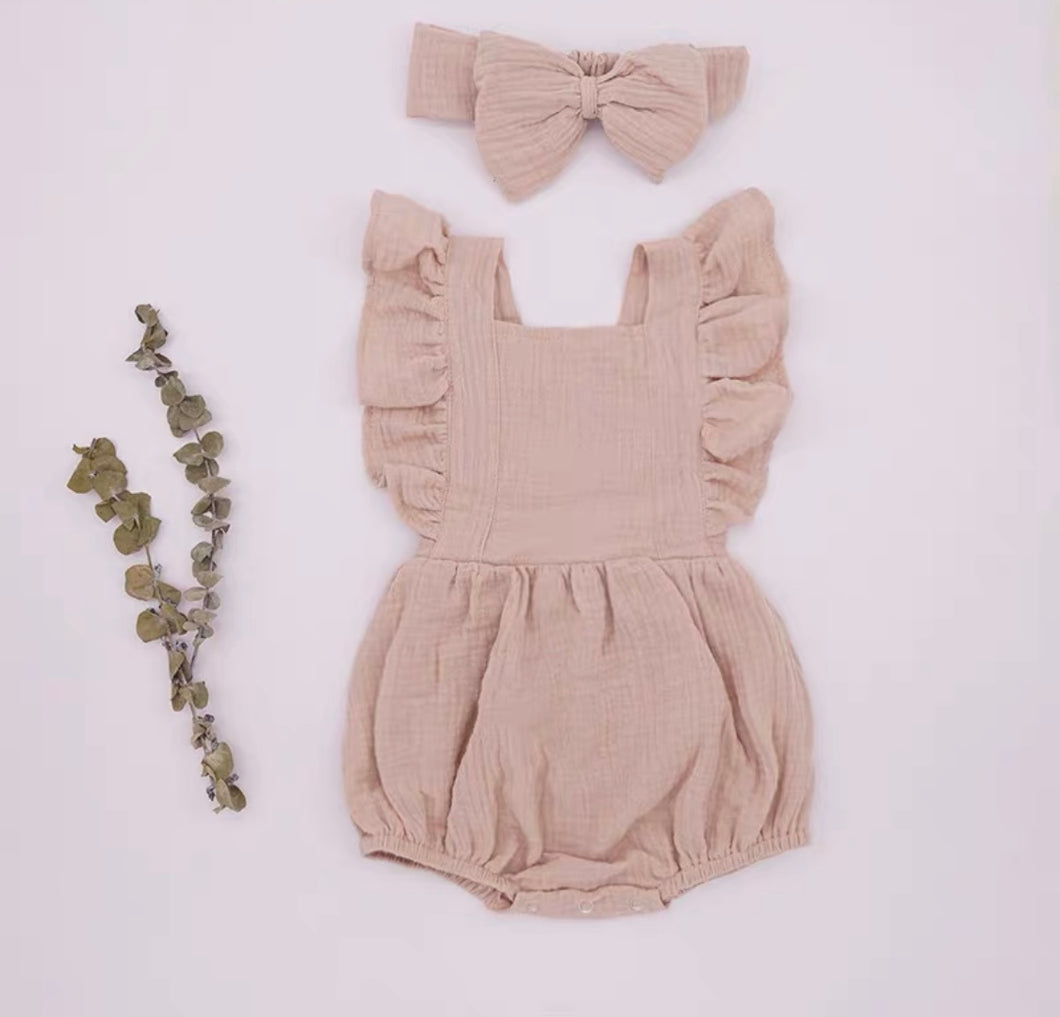 Muslin Summer Romper and Bow